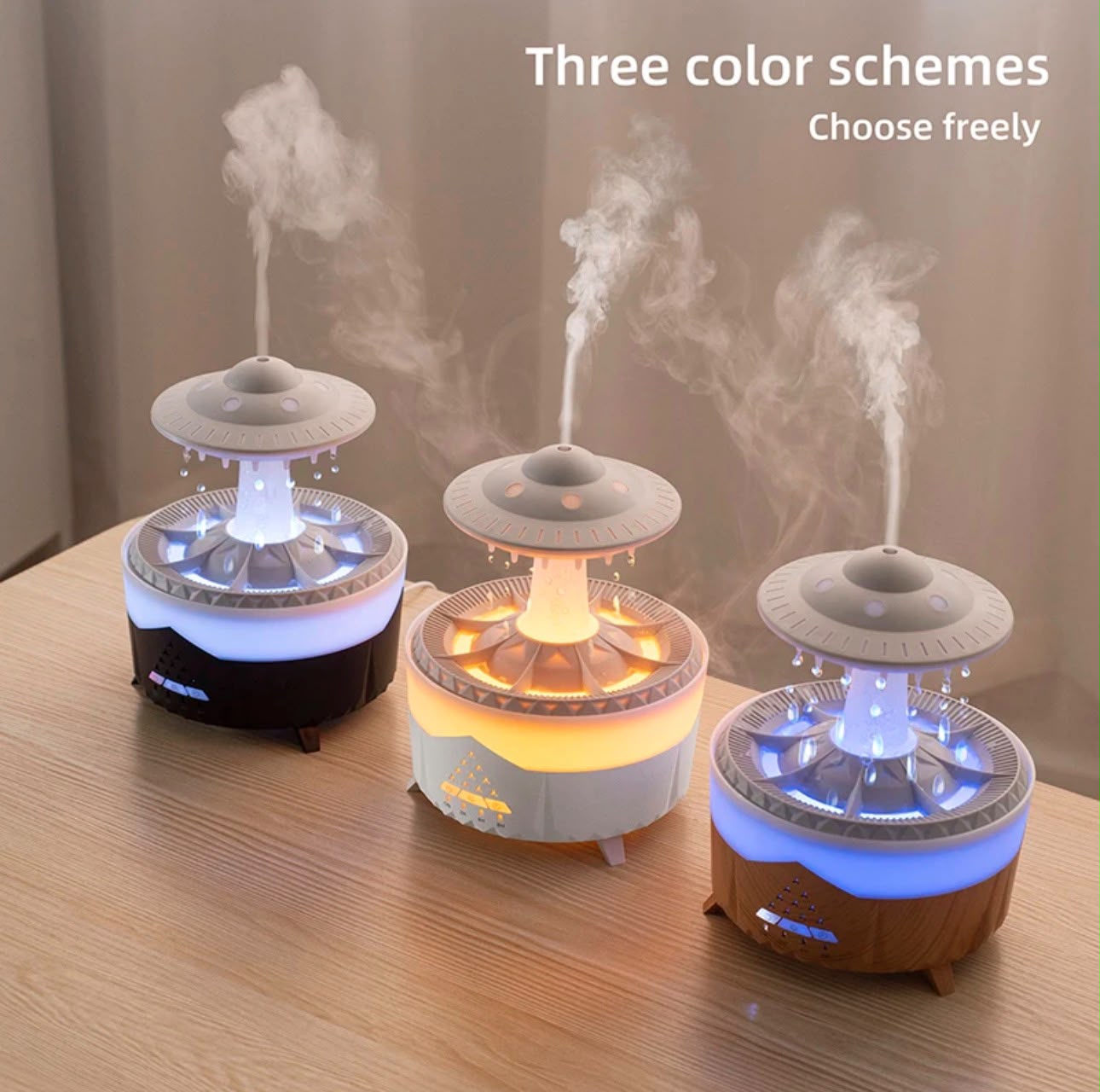 Lampa OZN cu Efect de Ploaie & Aromaterapie – Difuzor LED Relaxant pentru Acasă