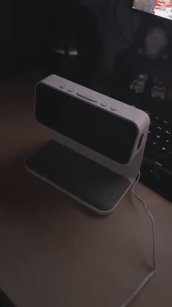 Lampa Smart 3-în-1 cu Încărcare Wireless și Ceas LED